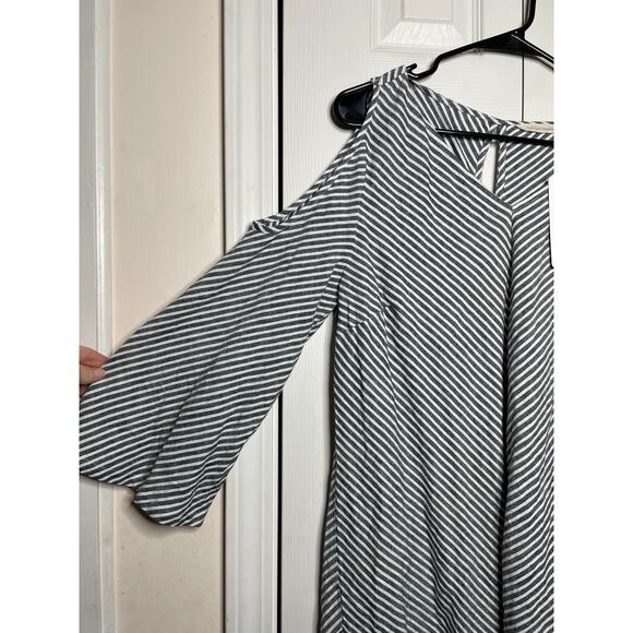NEW Soft Surroundings Landfall Tunic Striped Cold Shoulder Womens Size Large - Picture 2 of 6
